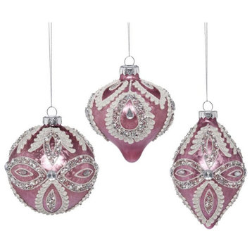 Mark Roberts 2021 Grand Jewel Ornament 4-5" Raspberry, Assortment of 3