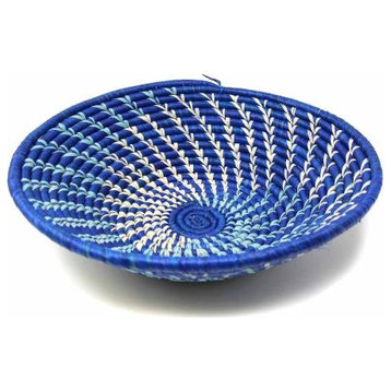 Woven Sisal Basket, Blue