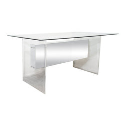 A Mid Century Lucite and Glass Table In the Style of Karl Springer - Side Tables And End Tables
