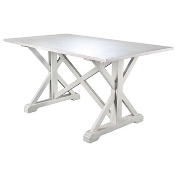 SEI Furniture Cardwell Farmhouse Dining Table in White