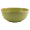 Kiwi Green Glazed Terracotta Ceramic Mixing Bowl, 11.5"x4.75"
