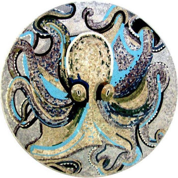 Octopus Marble Mosaic, 24"x24"