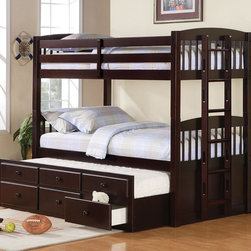 Logan Twin over Twin Bunk Bed with Trundle Under-Storage - Bunk Beds