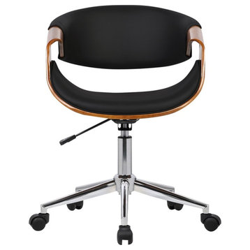 Armen Living Geneva Modern Faux Leather Office Chair in Black