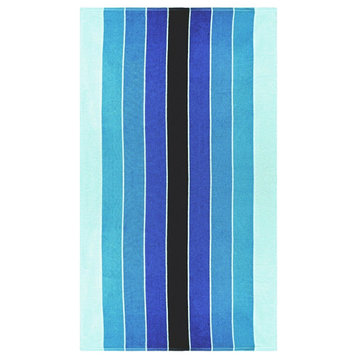 100% Egyptian Cotton Striped Pool Beach Towel, Pacific Striped