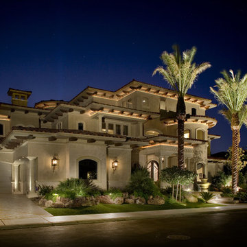 Exterior elevation with cove lights