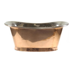Cuprosa Bateau Bath with Nickel Interior - Baths