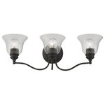 Livex Lighting - Moreland 3 Light Black Vanity Sconce With Clear Glass - Bring a refined lighting style to your bath area with this Moreland collection three light vanity sconce. Shown in a black finish and clear glass.
