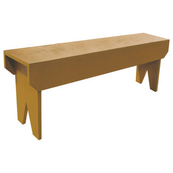 4' Simple Wood Bench, Gold
