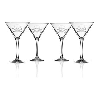 6.25 Tall Livogno Martini Glass on Hammered Stem, (Set of 4)