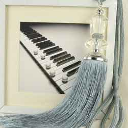 6 Colors QYM22 Polyester and Acrylic Curtain Tassel Tie Backs in Blue Color - Window Treatment Accessories