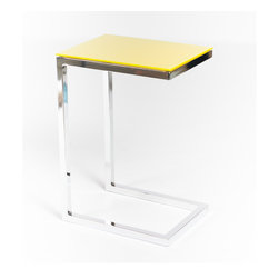 Safari Cee Chrome Side Table | Yellow - Coffee Tables
