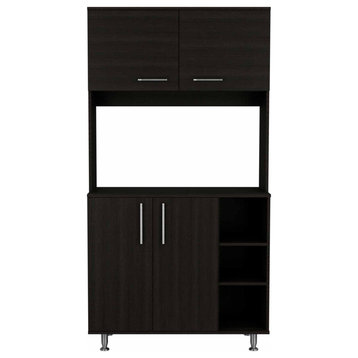 Modern Black Kitchen Cabinet With Two Storage Shelves