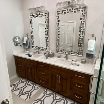 Master Bathroom with walk in shower in Frisco Texas
