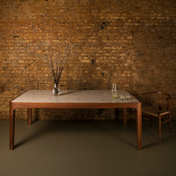 Jack Trench Bespoke Furniture - Solid Walnut & Carrara Marble Dining Table - Dining Tables