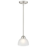 Livex Lighting - Livex Lighting 4210-91 Somerset - 1 Light Mini Pendant in Somerset Style - 6.5 I - Smooth lines meet gorgeous materials in our SomersSomerset 1 Light Min Brushed Nickel SatinUL: Suitable for damp locations Energy Star Qualified: n/a ADA Certified: n/a  *Number of Lights: 1-*Wattage:100w Medium Base bulb(s) *Bulb Included:No *Bulb Type:Medium Base *Finish Type:Brushed Nickel