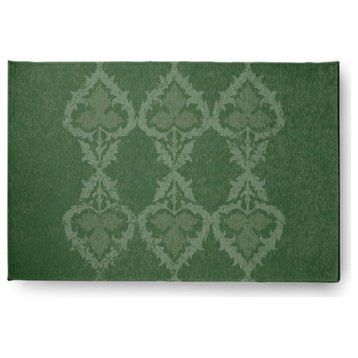 Fancy Leaves Soft Chenille Area Rug, Green, 2'x3'