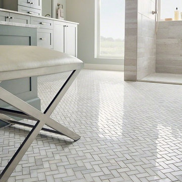 Greecian White Herringbone