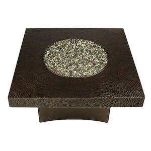 Outdoor Fire Pit Hammered Copper Gas Fire Pit Table W Fire Glass