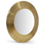 Meridian Furniture - Sphere Iron Frame Mirror, Gold, 36" W x 2" D x 36" H - The Sphere gold iron mirror is the perfect blend of industrial chic and modern design. Its raw, rich antique gold iron frame and circular shape add a touch of edgy elegance to any room. A simple, yet striking design and durable frame make it a versatile and long-lasting piece.