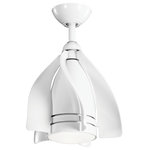 Kichler - 15" Terna LED Fan, White/Clear White Blades - For the modernist, Kichler's White LED Terna pendant fan is a statement maker. Only 15-inches in diameter, the Terna is perfect for over kitchen islands, pool tables, cocktail tables, office desks, in small kitchens or dining nooks... the applications are endless.