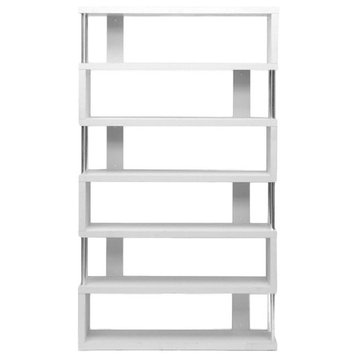 Baxton Studio Barnes Six-Shelf Modern Bookcase, White