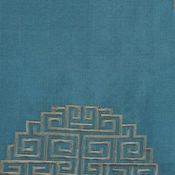 Blue Embroidered Chinese-inspired Dupioni Silk Custom Made Curtains - Windows And Doors