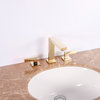 Square Bathroom Faucet, 8" Spread, Satin Brass