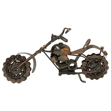 Copper Bronze Color Metal Mechanic Motorcycle Display Art Figure Hws2028