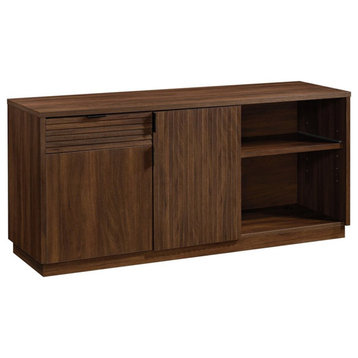 Home Square 2-Piece Set with Executive Desk & Office Credenza in Spiced Mahogany