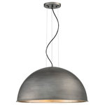 Savoy House - Sommerton 3 Light Pendant, Rubbed Zinc/Silver Leaf - Savoy House's Sommerton showcases a big, bold rubbed zinc shade that is finished in silver leaf on the inside, creating a stunning metallic shine.