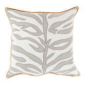 Zest of Zebra Pillow, Gray, Tangerine, Polyester Filler, 22"x22"