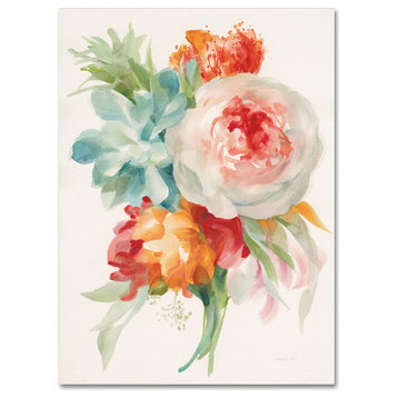 Danhui Nai 'Garden Bouquet I Orange Red' Canvas Art, 32x24