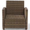 Crosley Furniture Bradenton Fabric Patio Chair in Brown and Navy