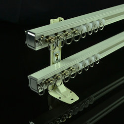 CHR8122 Ivory Double Curtain Tracks Wall Mount Curtain Rails - Window Treatment Accessories