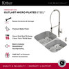 Premier 32" Undermount Stainless Steel 2-Bowl 16 gauge Kitchen Sink 60/40 split