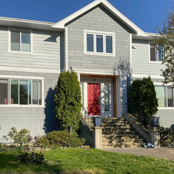 JH Shingle (7" reveal) Panel Straight Edge, Cedarmill in Gray Slate + JH Plank (