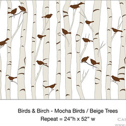 Birds & Birch - Wallpaper