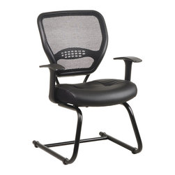 Professional Air Grid Back Managers Chair with Leather Seat - Living Room Chairs