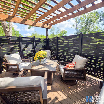 Modern Outdoor Living Deck with TimberTech Dark Roast, Privacy Screens & Custom