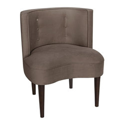 Universal Lighting and Decor - Curve Ball Regal Smoke Gray Fabric Armless Accent Chair - Bar Stools And Counter Stools