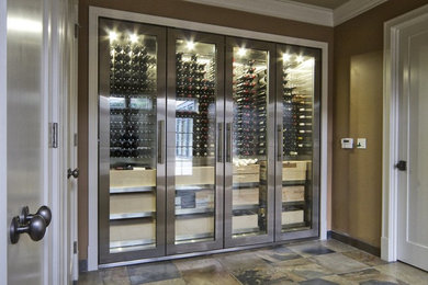 Design ideas for a medium sized traditional wine cellar in Moscow.