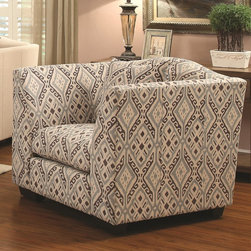 Coaster 902167Printed Fabric Accent Chair with High Arms - Armchairs And Accent Chairs