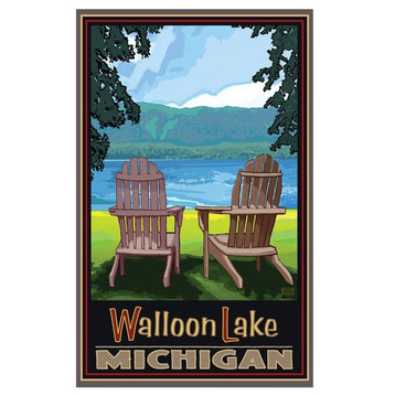 Joanne Kollman Walloon Lake, Michigan Adirondack Chairs Art Print, 30"x45"