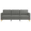 vidaXL Sofa Upholstered 3 Seater Sofa Couch for Living Room Dark Gray Fabric