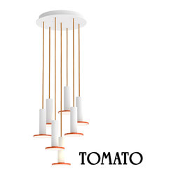 Cielo 7 Pendant Chandelier | White Chandelier Canopy - Chandeliers