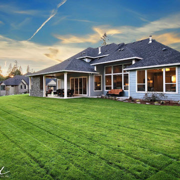Rear Corner Elevation - The Aerius - Two Story Modern American Craftsman