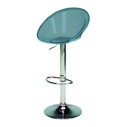 Modern Sphere Bar Stool | Transparent Smoked Grey (Set of 2) - Bar Stools And Counter Stools