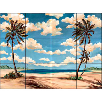 Tile Mural, Palm Breeze 3 by Paul Brent
