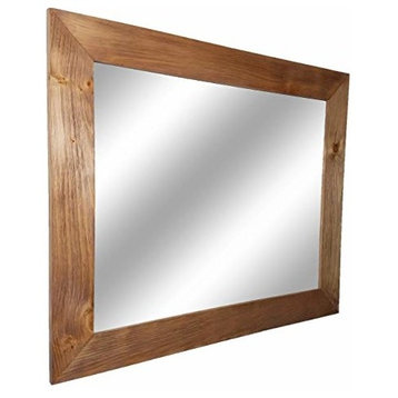 Shiplap Style Vanity Mirror, Cherry, 24" X 30", Horizontal
